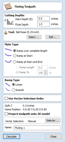 Fluting Toolpath Form